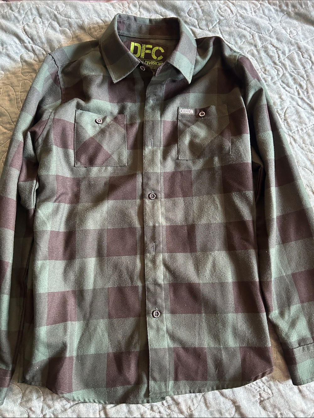 DIXXON Green & Brown Plaid Lightweight Shirt Jacket